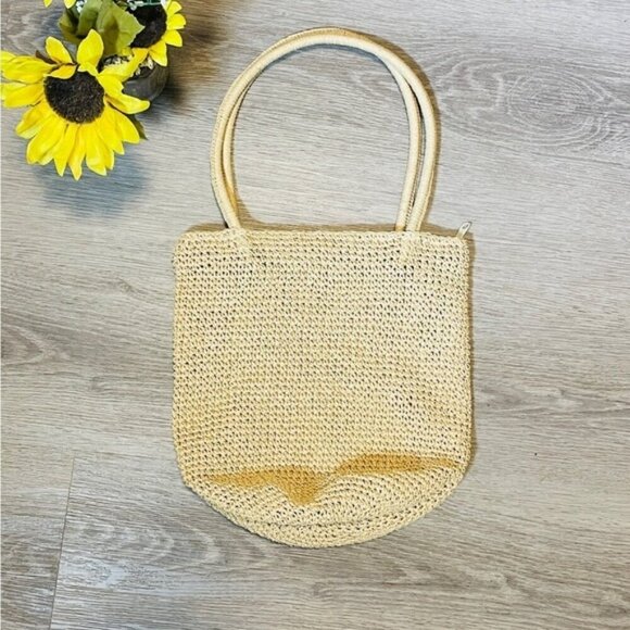 Wicker Floral Tote Bag Cottagecore Prairie Summer Lined - Picture 2 of 7